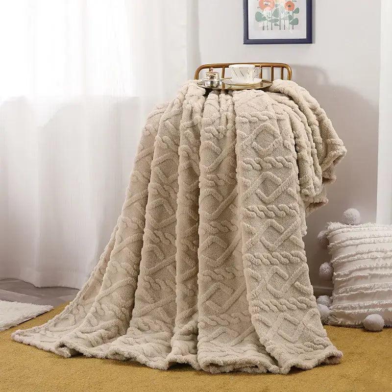 Couverture en flanelle - Beige / 70x100cm