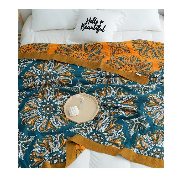 Couverture en Gaze de Coton Adulte - Bleu / 150x200cm