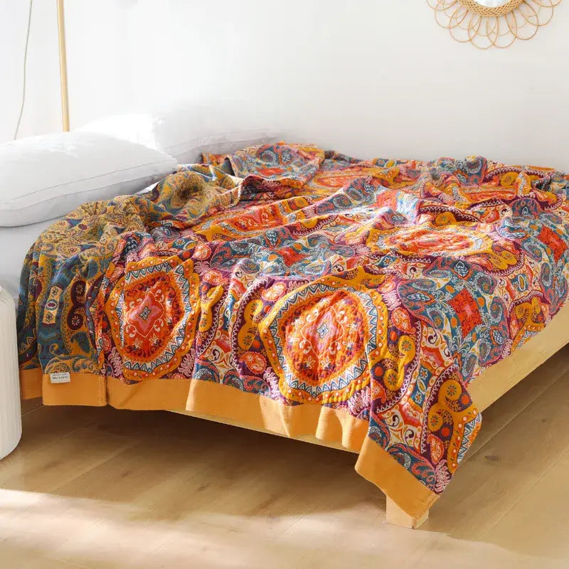 Couverture en Gaze de Coton Adulte - Orange / 150x200cm