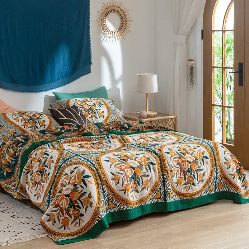 Couverture en Gaze de Coton Adulte - Vert / 150x200cm