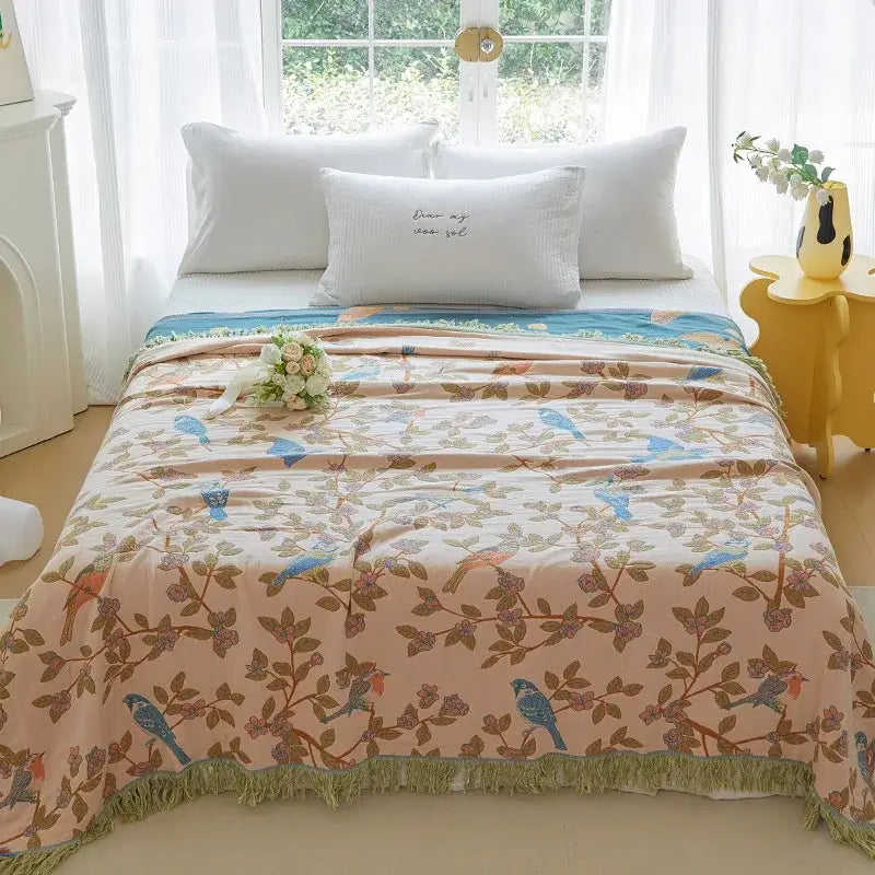 Couverture en Mousseline de Coton Adulte - Beige / 150x200cm