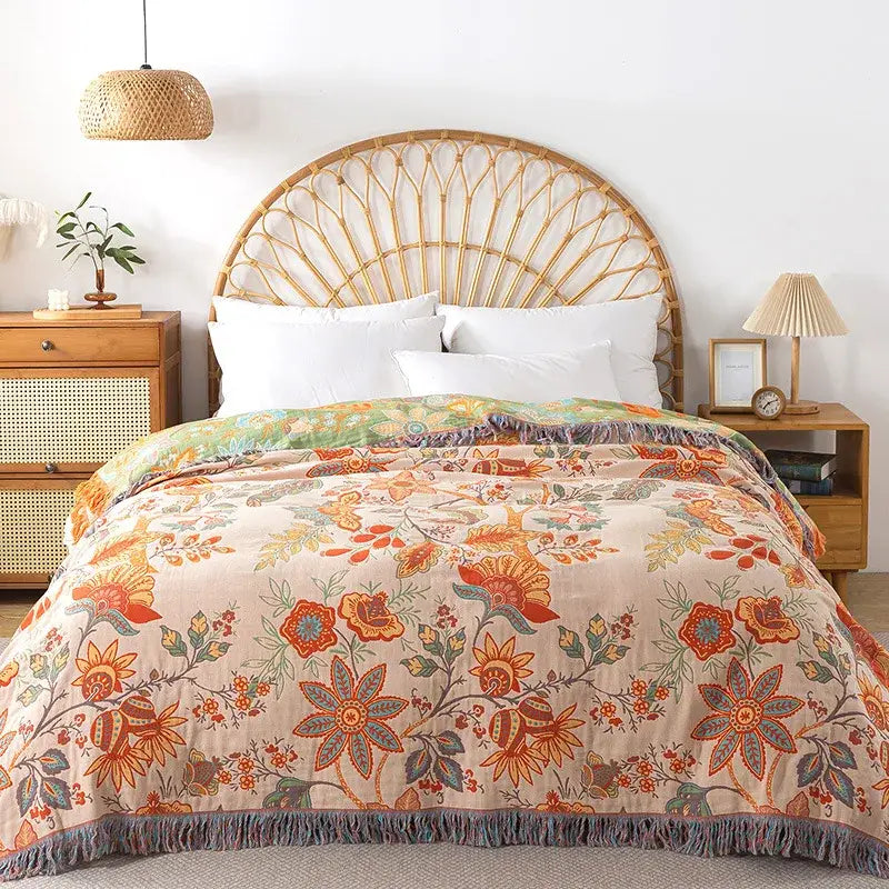Couverture en Mousseline de Coton Adulte - Orange / 230x250cm