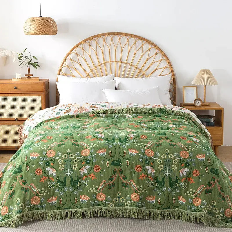 Couverture en Mousseline de Coton Adulte - Vert / 230x250cm