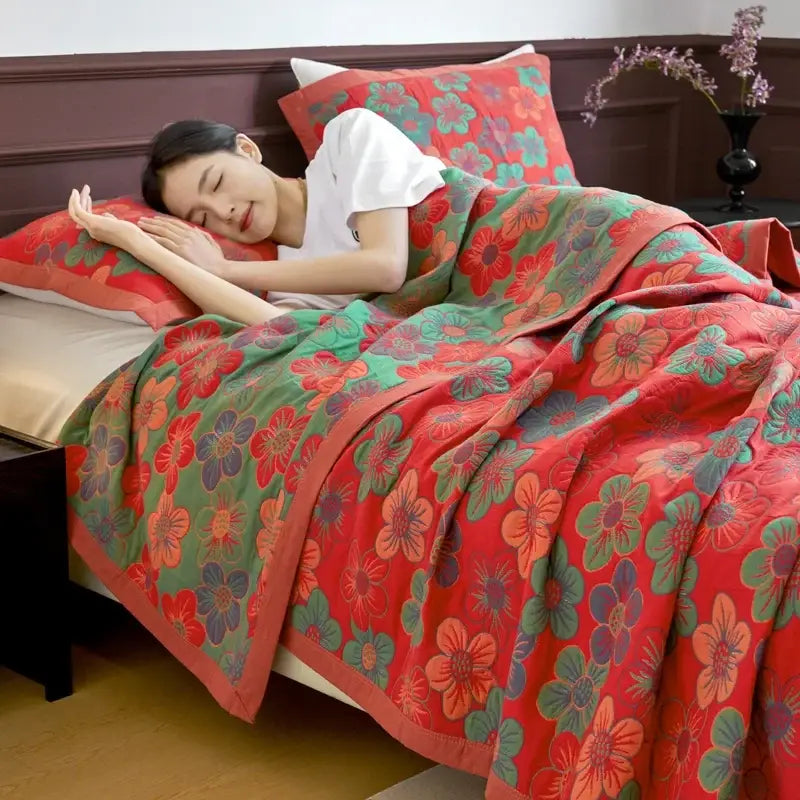 Couverture en Mousseline pour Adulte - Rouge / 150x200cm
