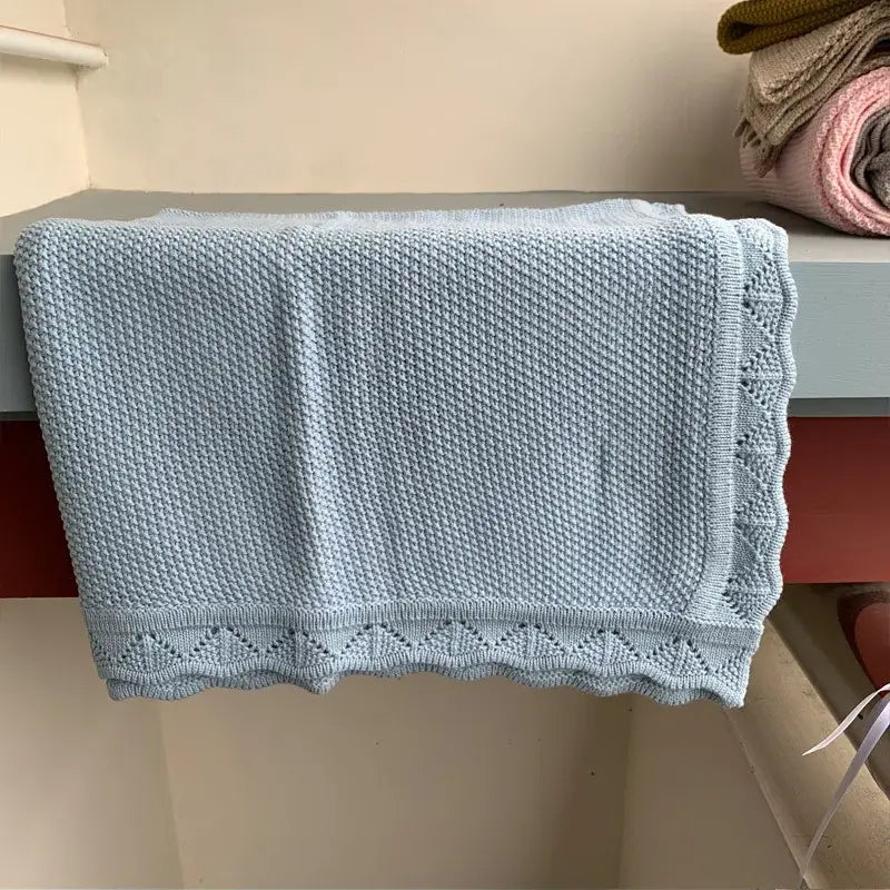 Couverture en Tricot Bebe - Bleu
