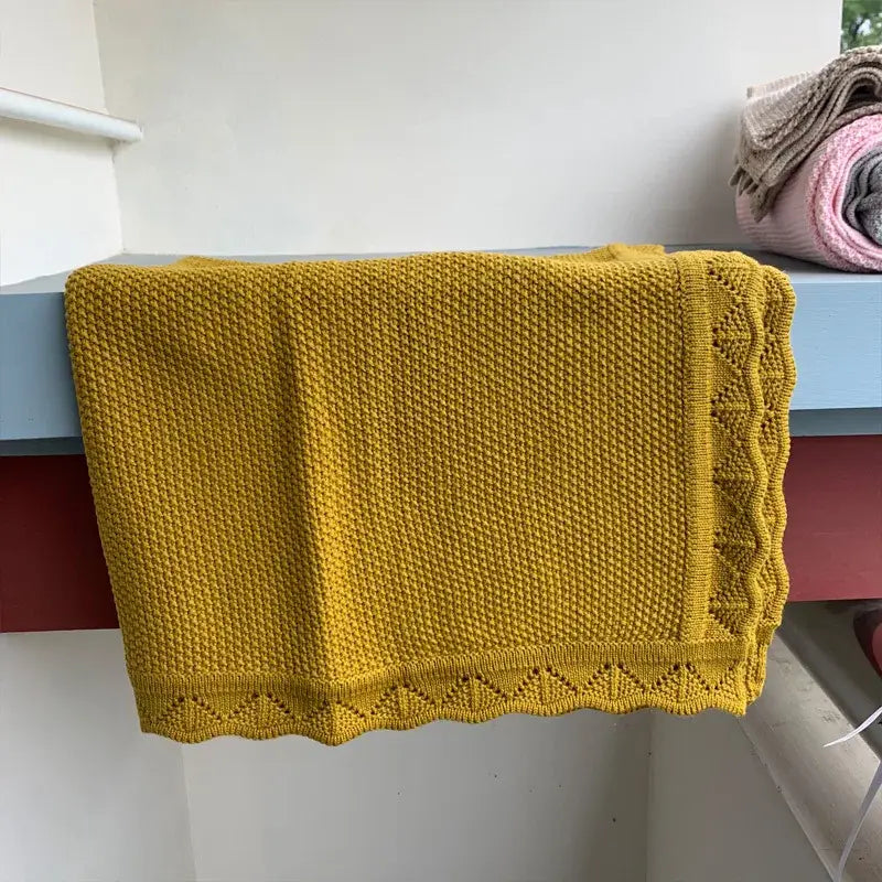 Couverture en Tricot Bebe - Jaune