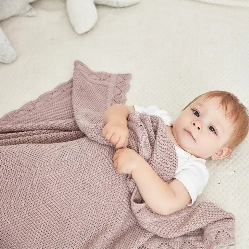 Couverture en Tricot Bebe - Mauve