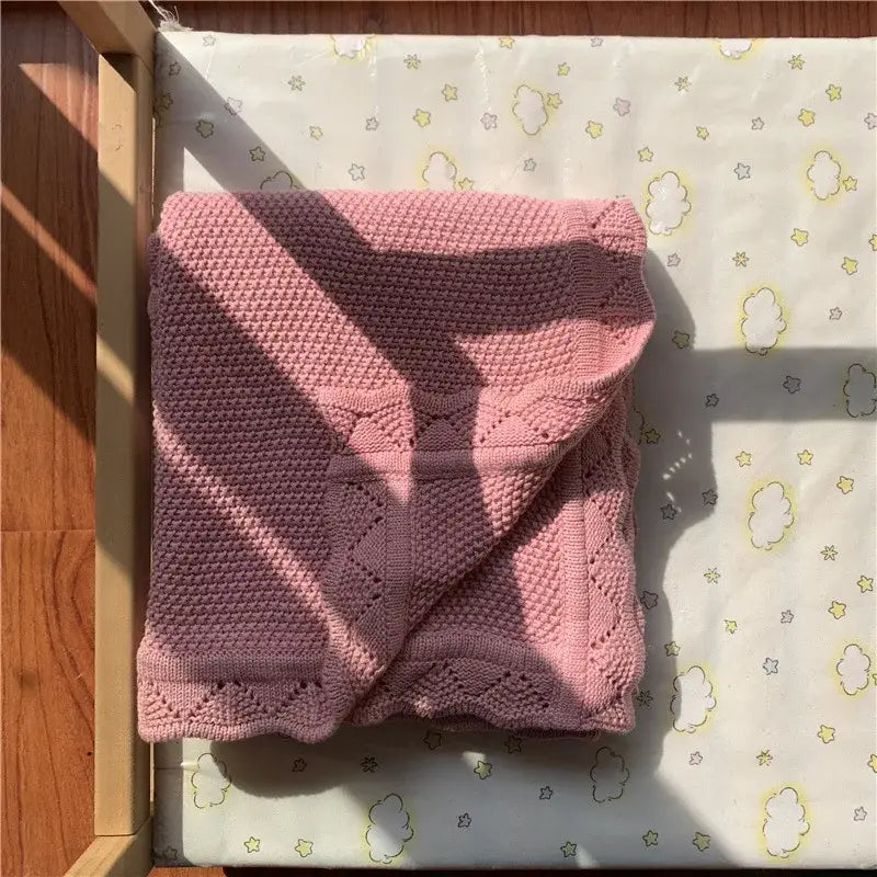 Couverture en Tricot Bebe - Rose