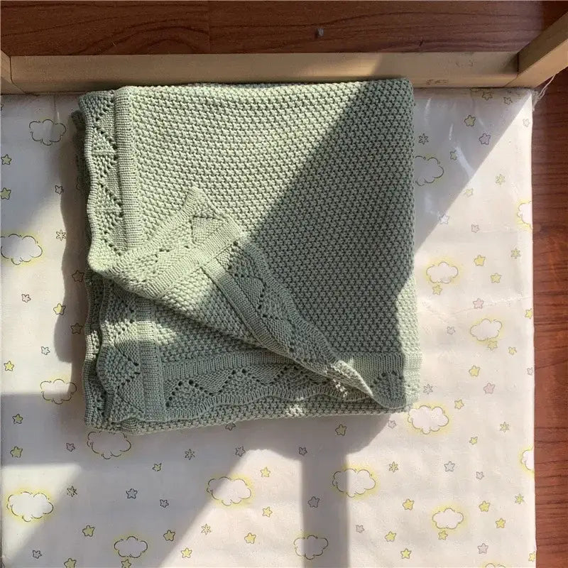 Couverture en Tricot Bebe - Vert