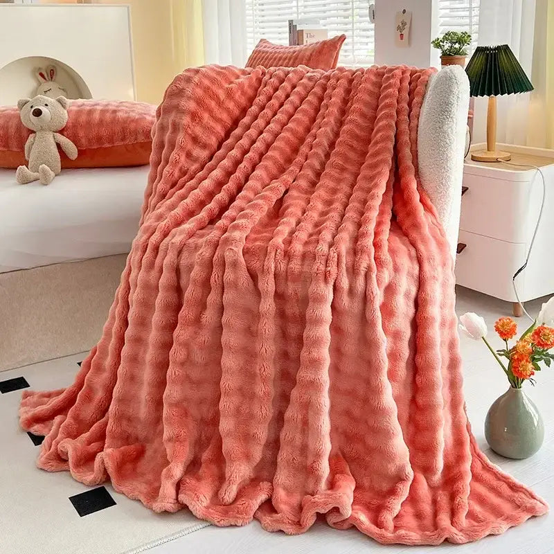 Couverture fausse fourrure - Orange / 70x100cm