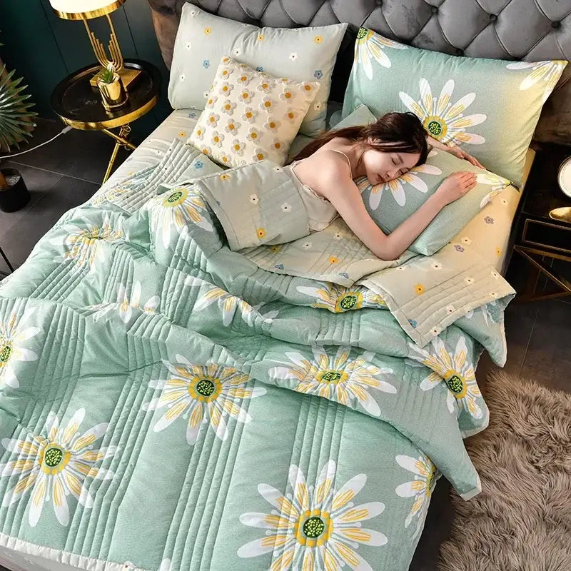 Couverture Fine Ete - Vert Foncé / 100x150cm