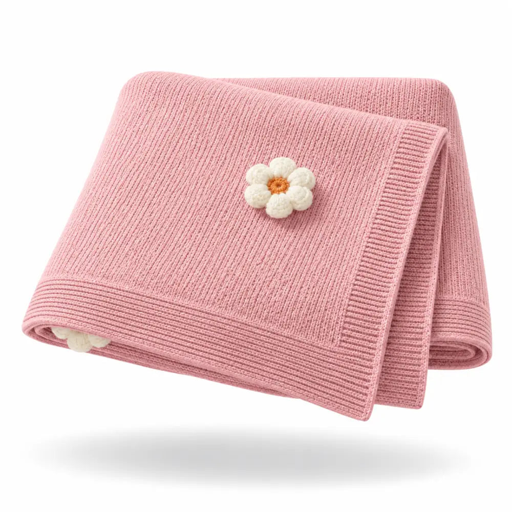 Couverture Fleurie Bebe - Rose