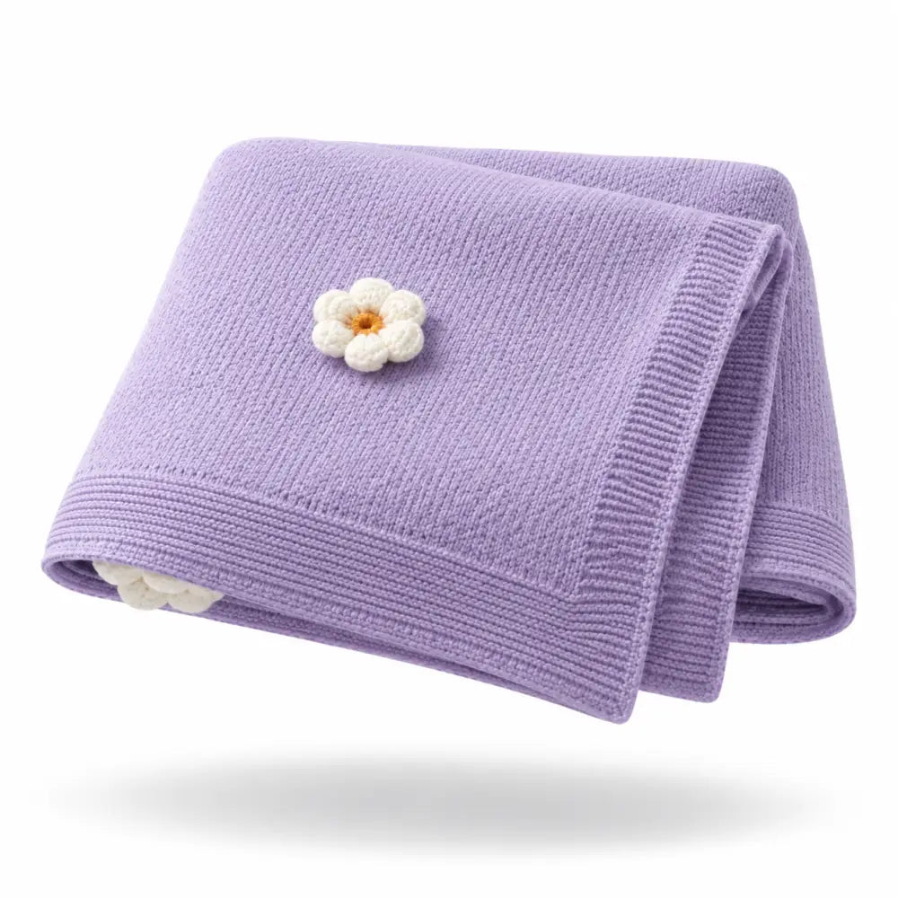 Couverture Fleurie Bebe - Violet