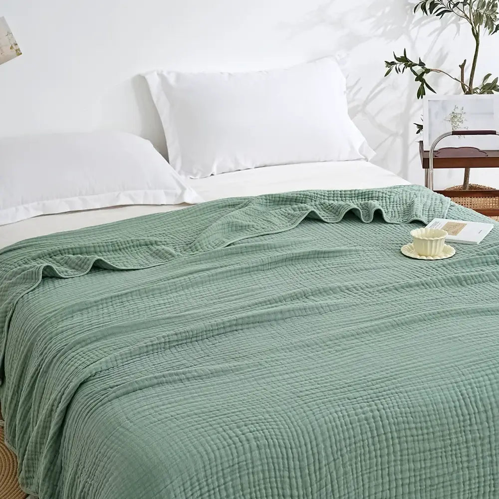 Couverture gaz de coton - Vert / 130x150cm