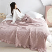 Couverture Grosse Maille Rose - 100x150cm
