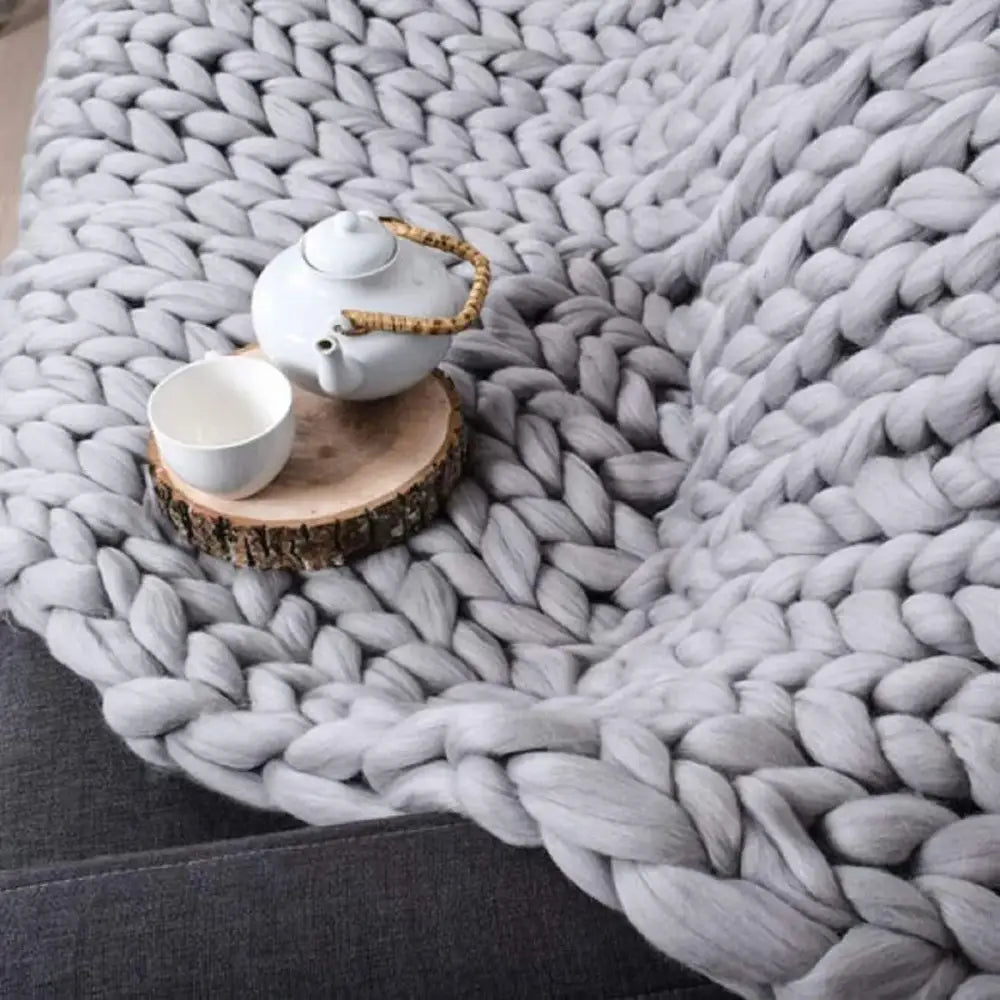 Couverture Laine Grise - 50x50cm