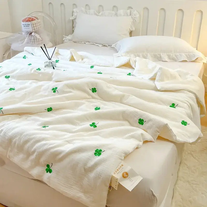 Couverture Lit Ete Coton - Vert / 150x200cm