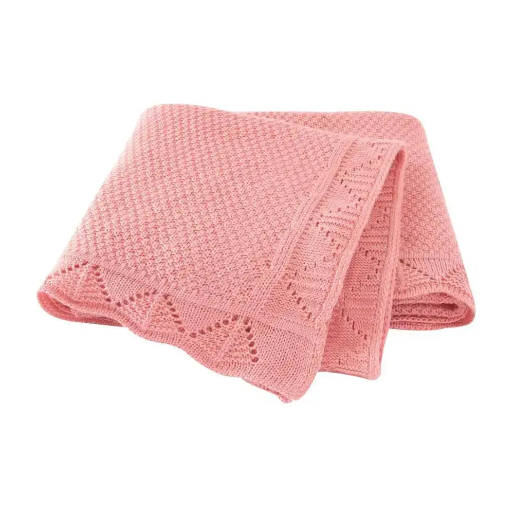 Couverture Maille Bébé - Rose