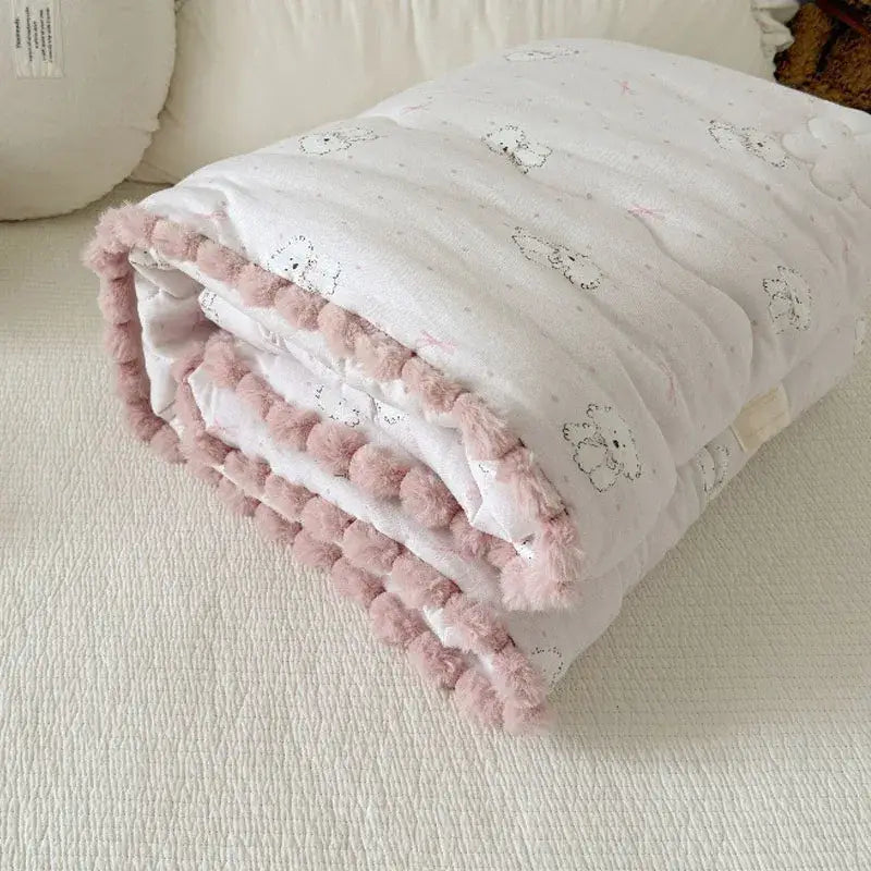 Couverture Matelassée Bébé - Rose Clair / 120X150cm