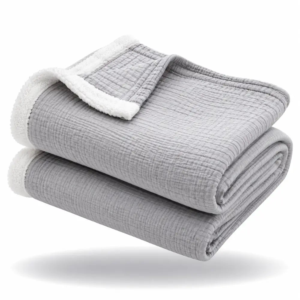 Couverture Mousseline Adulte - Gris / 76x104cm