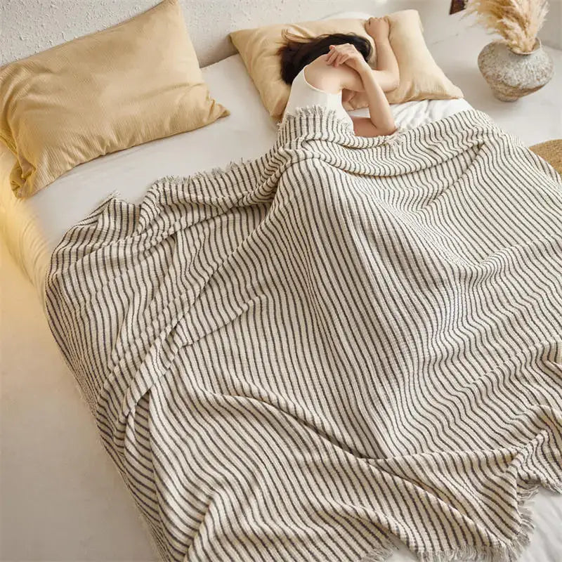 Couverture Mousseline de Coton Adulte - Beige / 130x160cm