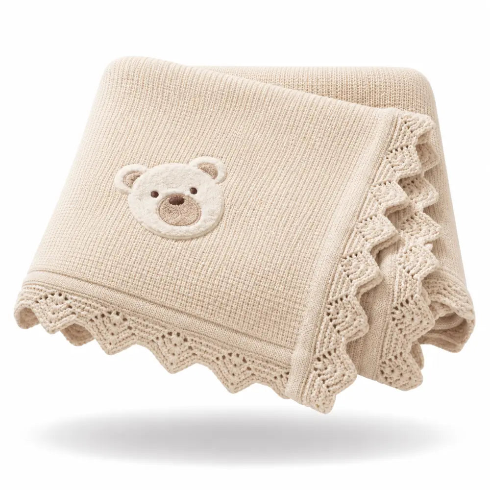 Couverture Nounours bebe - Beige