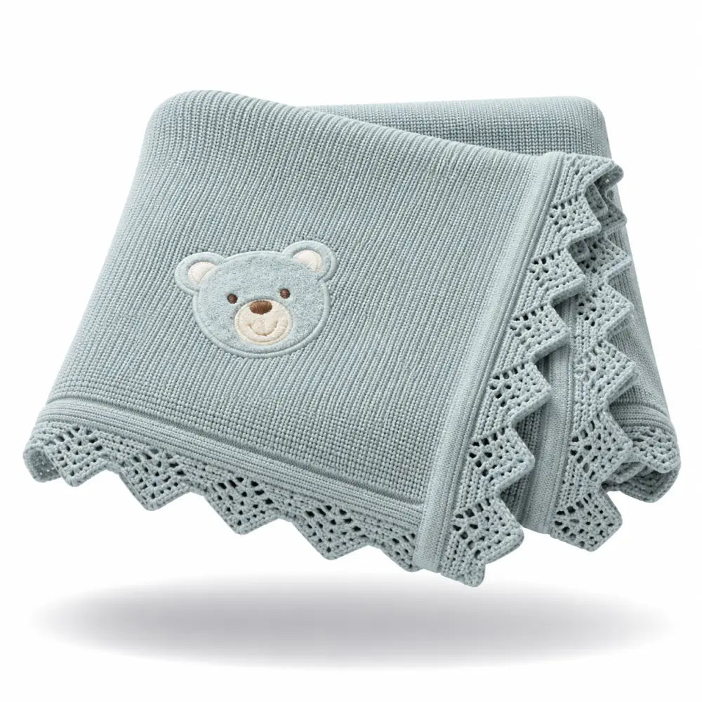 Couverture Nounours bebe - Bleu