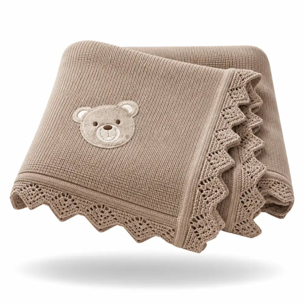 Couverture Nounours bebe - Brun