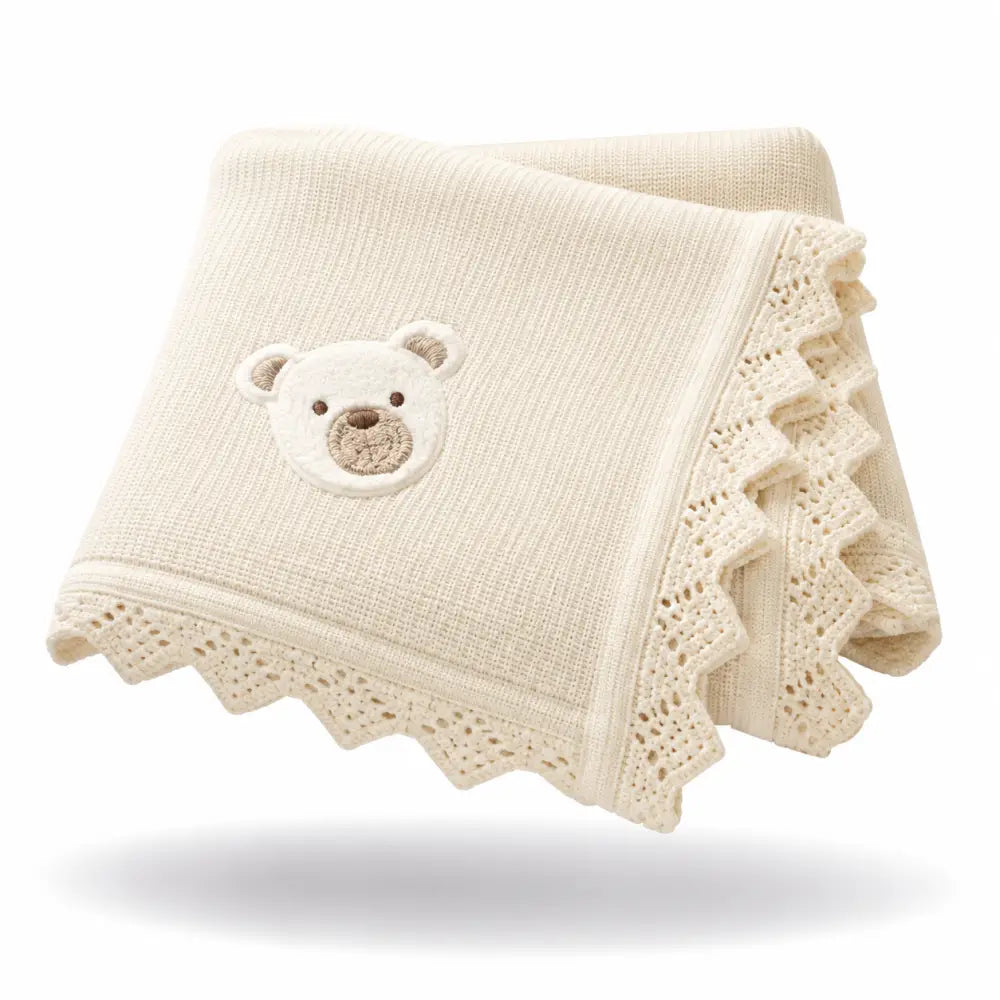Couverture Nounours bebe - Jaune