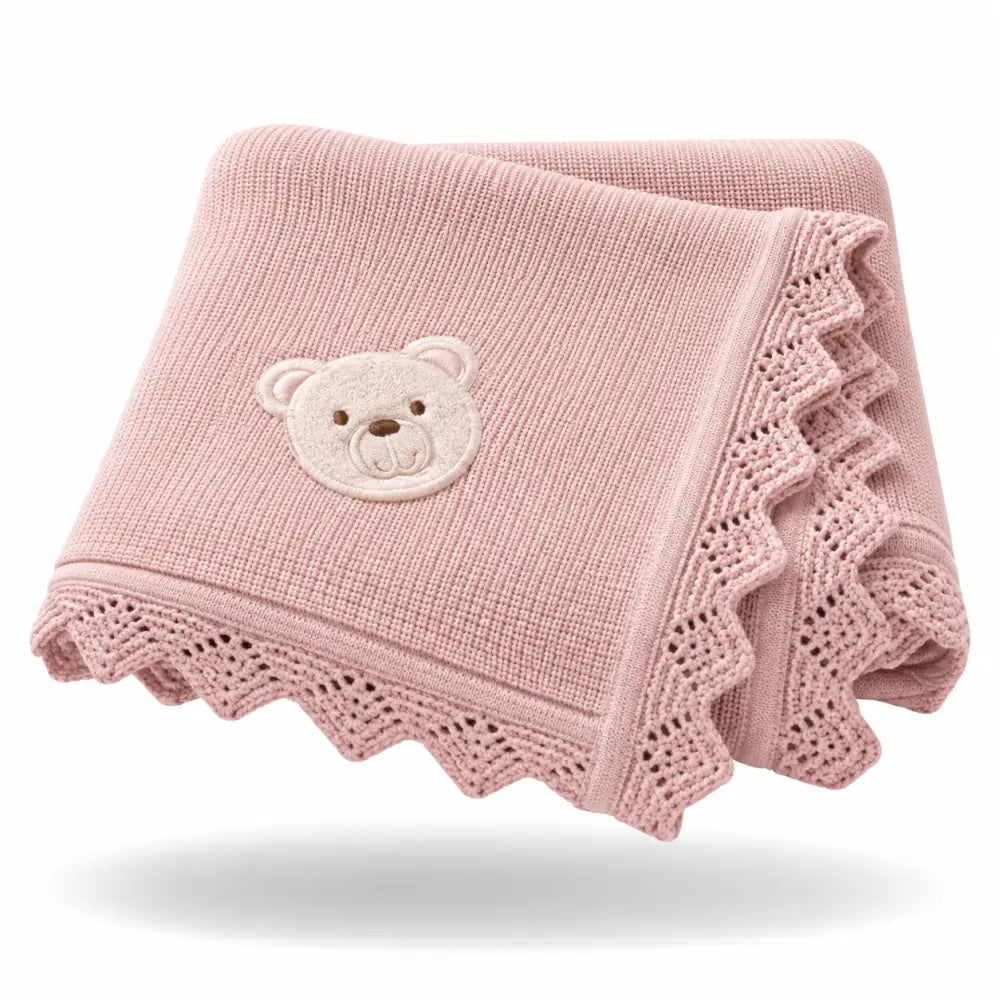 Couverture Nounours bebe - Rose
