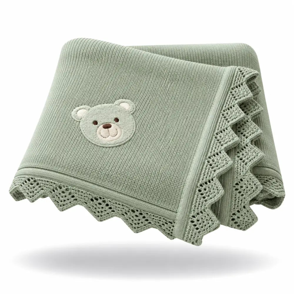 Couverture Nounours bebe - Vert