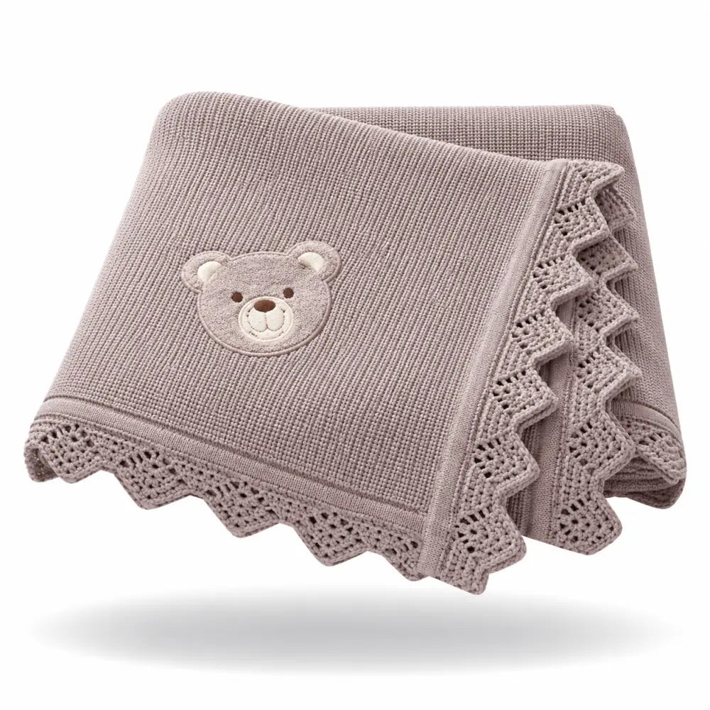 Couverture Nounours bebe - Violet