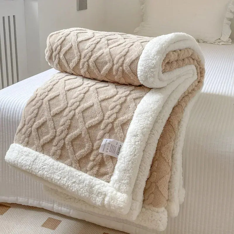 Couverture polaire beige - 100x150cm