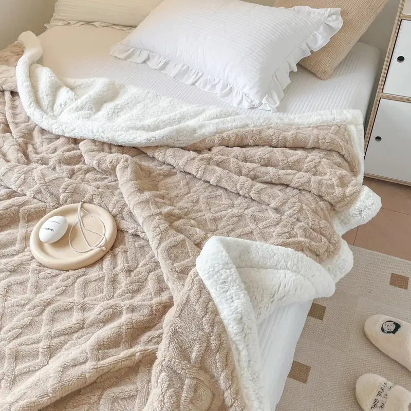 Couverture polaire beige