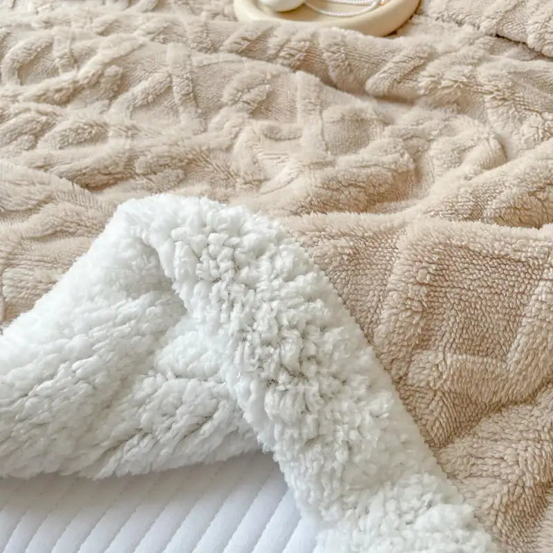 Couverture polaire beige
