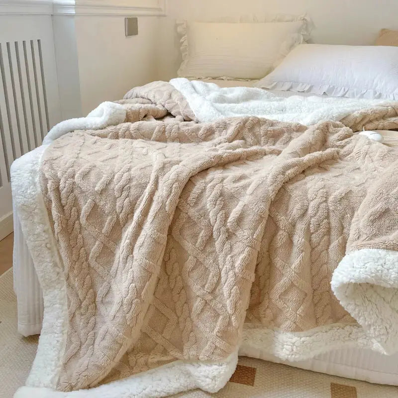 Couverture polaire beige