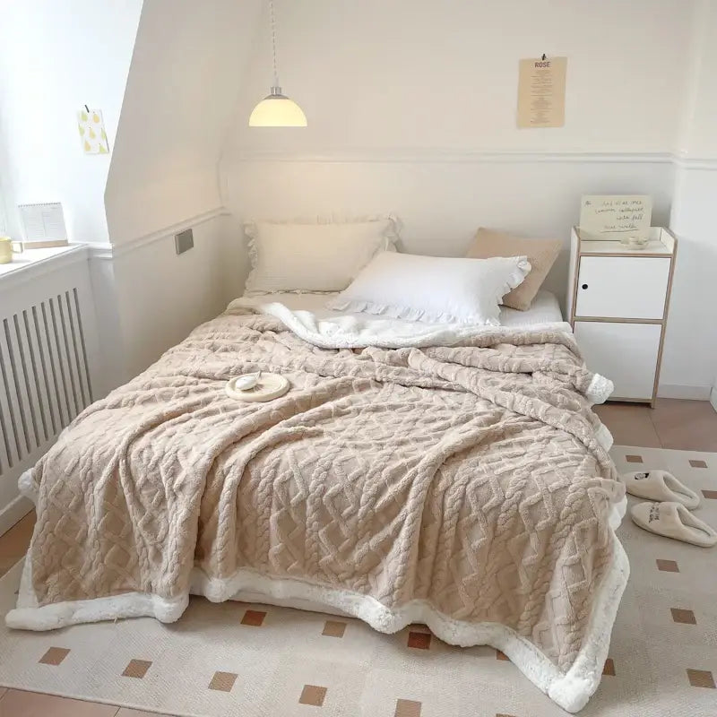 Couverture polaire beige