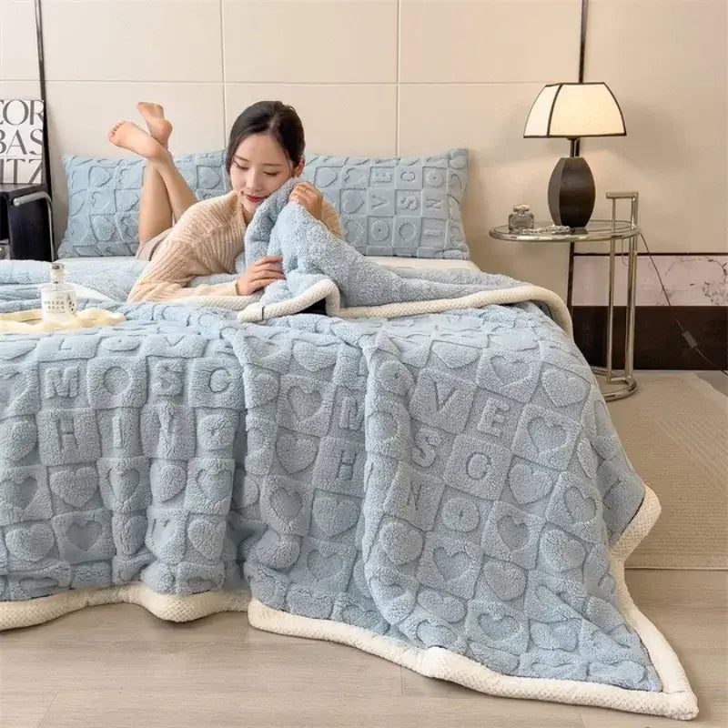 Couverture polaire bleu