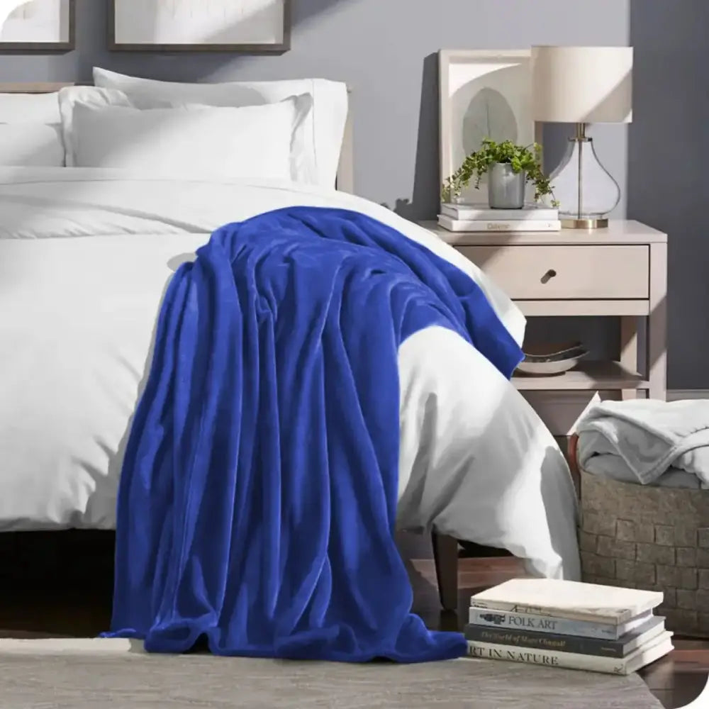 Couverture Polaire Bleue
