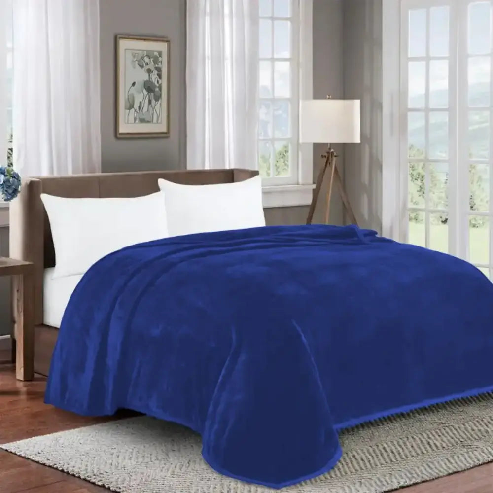 Couverture Polaire Bleue