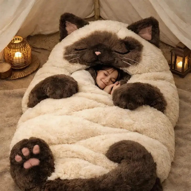 Couverture polaire chat - Beige