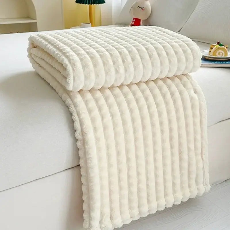 Couverture polaire flanelle - Blanc / 100cmx150cm
