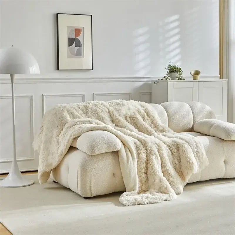 Couverture Polaire pour Canapé - Beige / 100x150cm