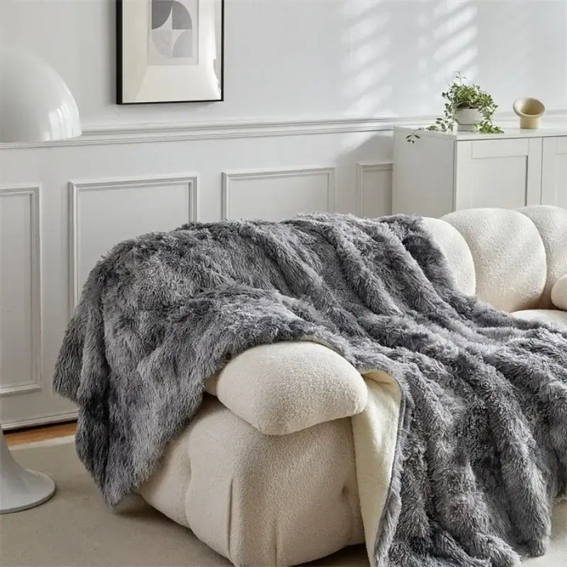 Couverture Polaire pour Canapé - Gris Foncé / 100x150cm