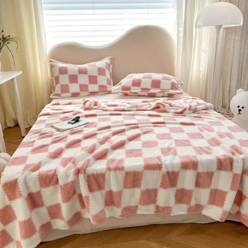 Couverture Polaire Rose Poudré