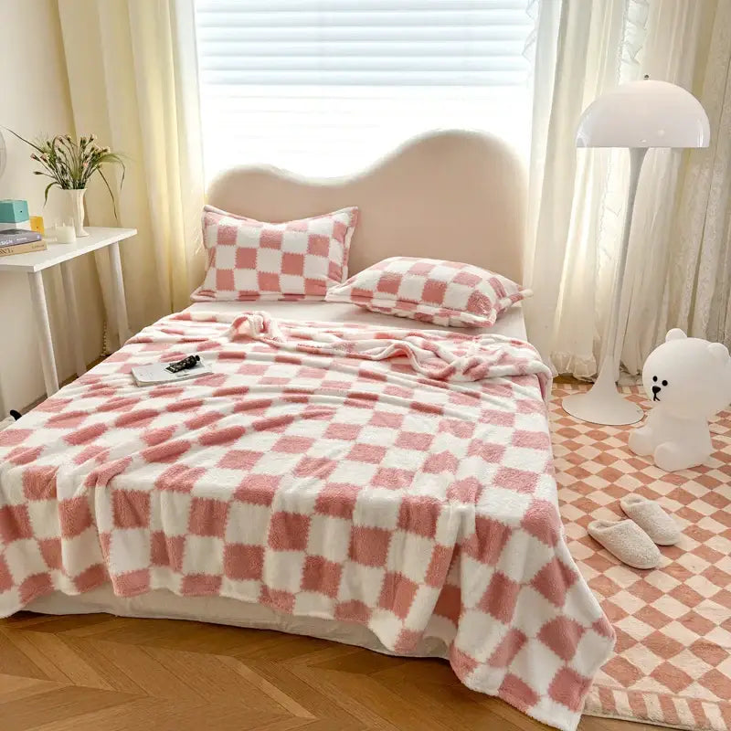 Couverture Polaire Rose Poudré