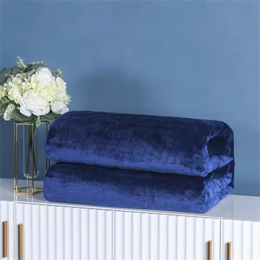 Couverture Polaire Velours - Bleu Foncé / 50X70CM