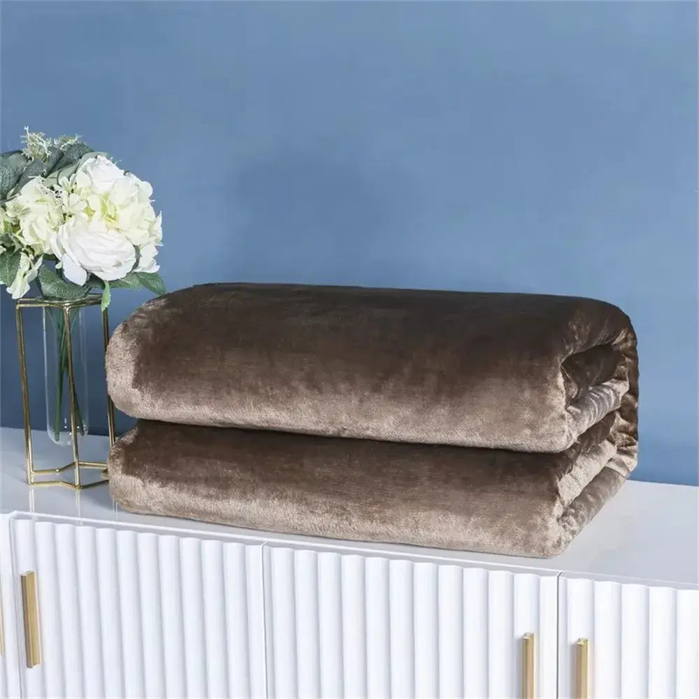 Couverture Polaire Velours - Brun / 50X70CM
