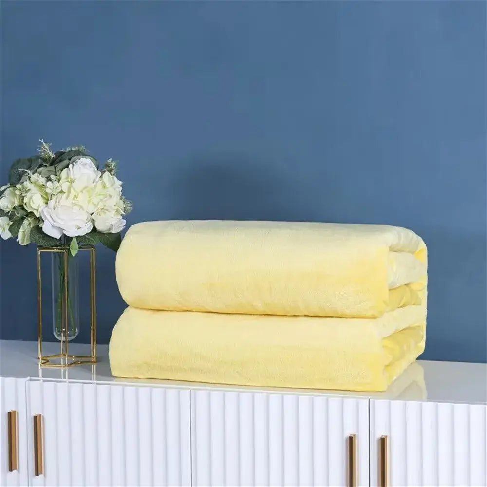 Couverture Polaire Velours - Jaune / 50X70CM