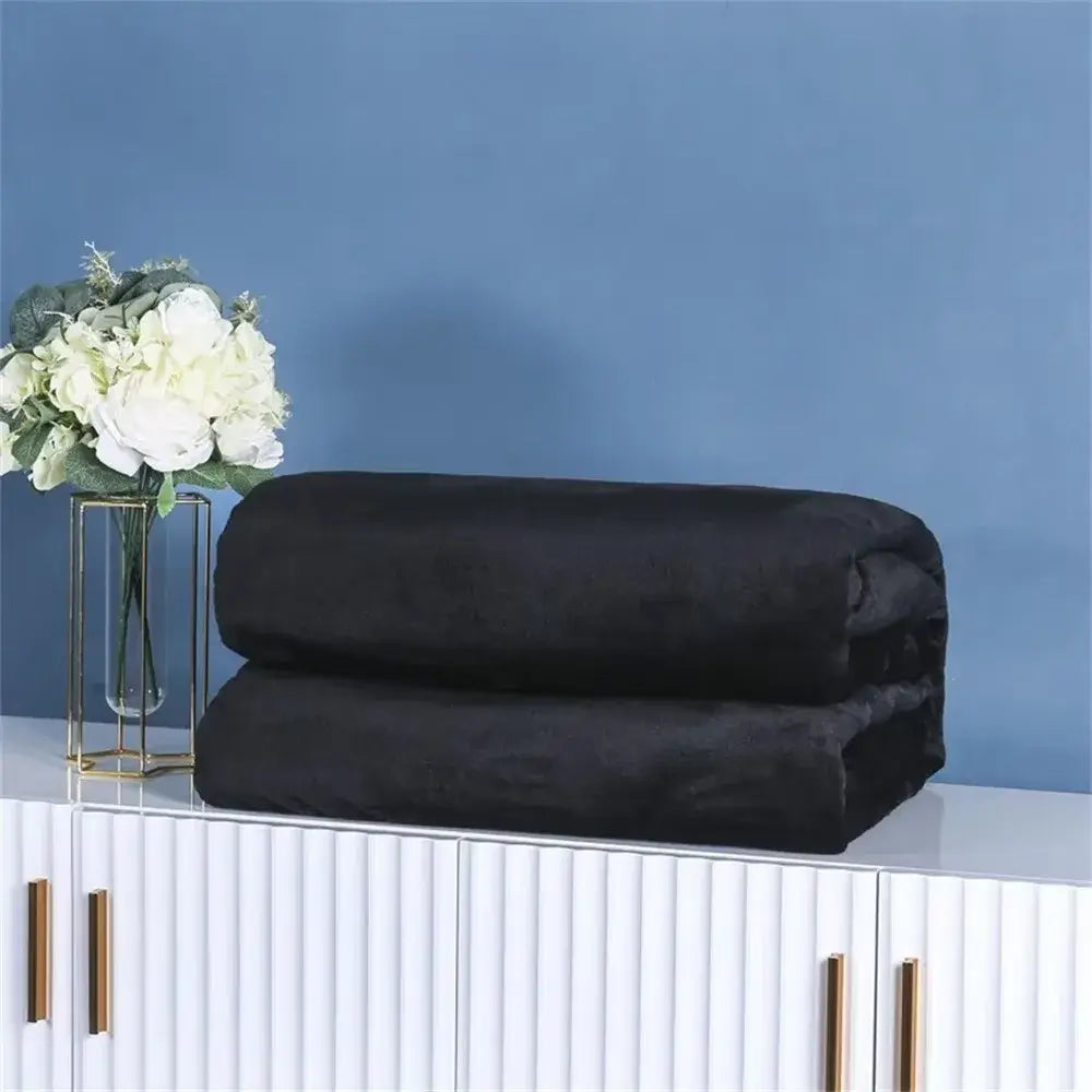 Couverture Polaire Velours - Noir / 50X70CM